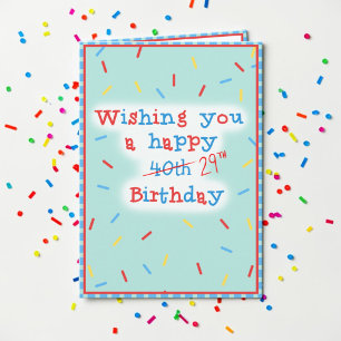 Carte Joyeux 40ème... 29ème Anniversaire