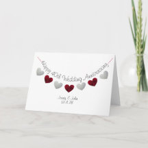 Joyeux 40ème anniversaire de Mariage Ruby Coeurs r
