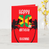 Carte Joyeux 40ème anniversaire en Jamaïque (Fleur jaune)