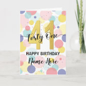 Carte Joyeux 41e anniversaire Pastel Rainbow and Gold Gi (Devant)