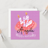 Carte Joyeux 42e Anniversaire Gâteau Donut (Devant/Arrière en situation)