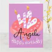 Carte Joyeux 42e Anniversaire Gâteau Donut Grand (Fleur jaune)
