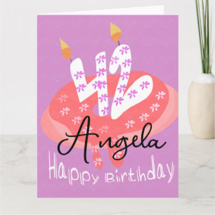 Carte Joyeux 42e Anniversaire Gâteau Donut Grand