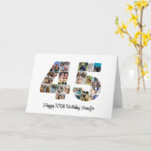 Carte Joyeux 45e anniversaire Numéro 45 Photo personnali (Fleur jaune)