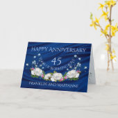 Carte Joyeux 45e anniversaire Roses blanches Sapphire (Fleur jaune)