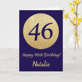 Carte Joyeux 46e anniversaire Marine Parties scintillant (Fleur jaune)