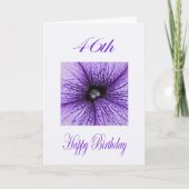 Carte Joyeux 46e anniversaire pourpre fleurs (Devant)