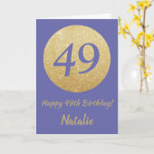 Carte Joyeux 49e anniversaire et Parties scintillant d'o (Fleur jaune)