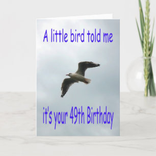 Carte Joyeux 49e anniversaire Volant oiseau de mouette