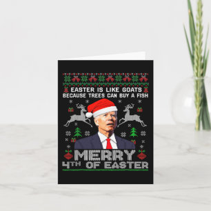 Carte Joyeux 4 e Pâques Amusants Biden Mauvais Noël Homm