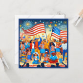 Carte Joyeux 4 juillet (Devant/Arrière en situation)