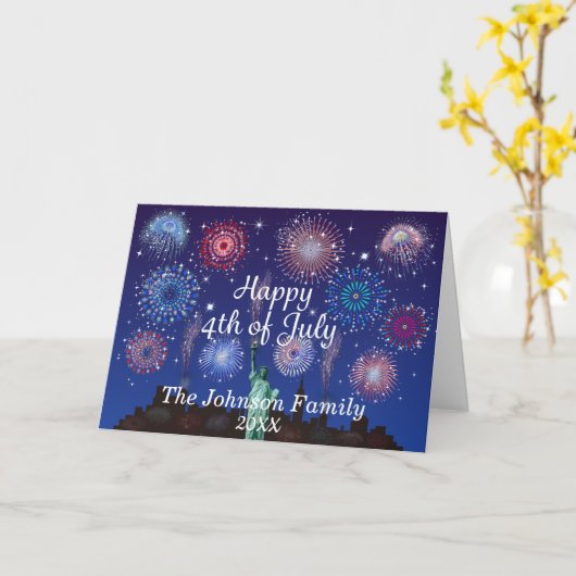 Carte Joyeux 4 juillet à New York (Fleur jaune)