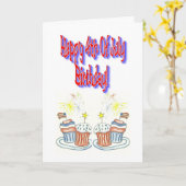 Carte Joyeux 4 juillet anniversaire (Fleur jaune)