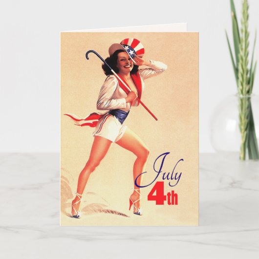 Carte Joyeux 4 juillet. Armoire rétro (Devant)