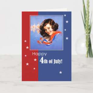Carte Joyeux 4 juillet. Armoire rétro