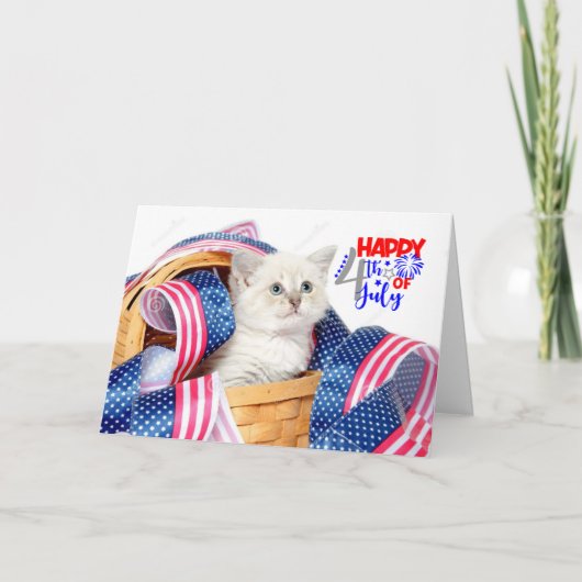 Carte Joyeux 4 juillet Chat (Devant)