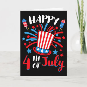 Carte Joyeux 4 juillet Drapeau américain patriotique hom