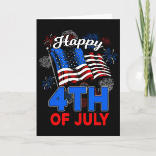 Carte Joyeux 4 juillet Drapeau américain patriotique hom