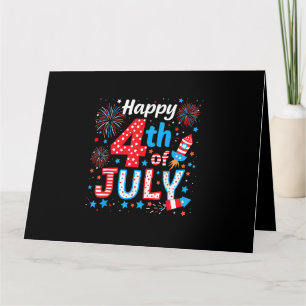 Carte Joyeux 4 juillet drapeau américain patriotique USA