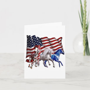 Carte Joyeux 4 juillet Drapeau américain Rouge Blanc Che
