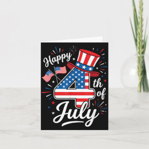 Carte Joyeux 4 juillet Drapeau Patriotique Américain 4 j