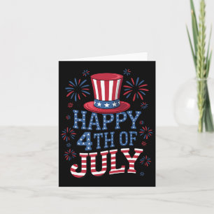 Carte Joyeux 4 Juillet Drapeau Patriotique Américain Hom