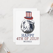 Carte Joyeux 4 juillet fête de l'indépendance (Devant/Arrière en situation)