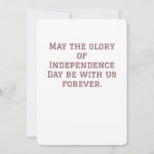 Carte Joyeux 4 juillet fête de l'indépendance (Dos)