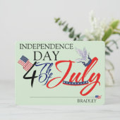 Carte Joyeux 4 juillet fête de l'Indépendance (Debout devant)