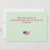 Carte Joyeux 4 juillet fête de l'Indépendance (Dos)