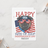 Carte Joyeux 4 juillet fête de l'Indépendance (Devant/Arrière en situation)