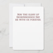Carte Joyeux 4 juillet fête de l'Indépendance (Dos)