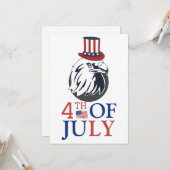 Carte Joyeux 4 juillet fête de l'indépendance (Devant/Arrière en situation)