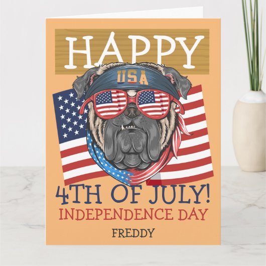 Carte Joyeux 4 juillet fête de l'Indépendance (Devant)