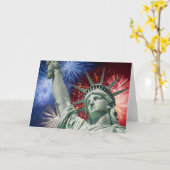 Carte Joyeux 4 juillet Feu d'artifice (Fleur jaune)