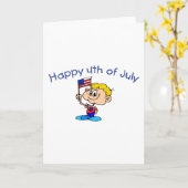 Carte Joyeux 4 juillet (Garçon) (Fleur jaune)