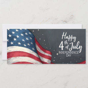 Carte Joyeux 4 juillet Illustration d'art vintage de dra