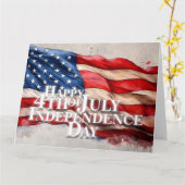 Carte Joyeux 4 juillet – Jour de l'Indépendance (Fleur jaune)