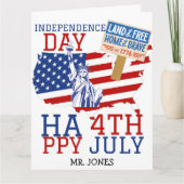 Carte Joyeux 4 juillet liberté du parti du Jour de l'Ind (Devant)