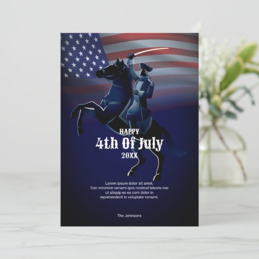 Carte Joyeux 4 juillet Message (Debout devant)