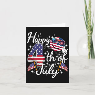 Carte Joyeux 4 juillet patriotique américain Drapeau hom