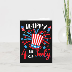 Carte Joyeux 4 juillet patriotique américain Drapeau Hom