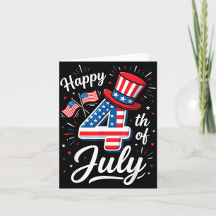 Carte Joyeux 4 juillet Patriotique Drapeau Américain 4 j