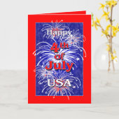 Carte Joyeux 4 juillet USA (Fleur jaune)