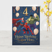 Carte Joyeux 4e anniversaire (Fleur jaune)