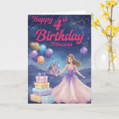 Carte Joyeux 4e anniversaire (Fleur jaune)