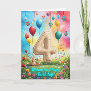Carte Joyeux 4e anniversaire