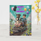 Carte Joyeux 4e anniversaire (Fleur jaune)