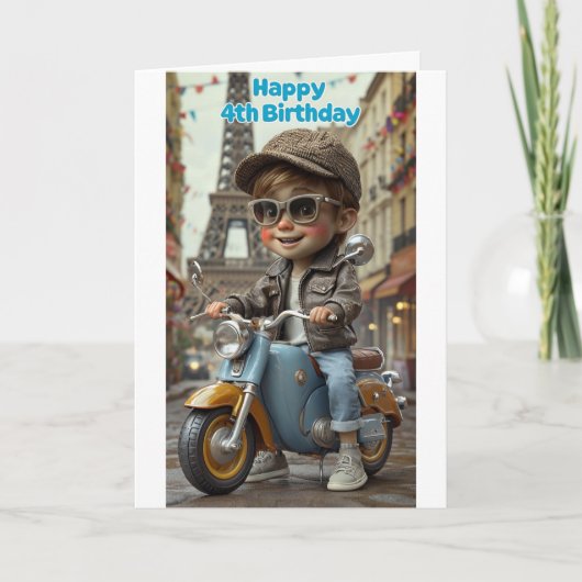 Carte Joyeux 4e anniversaire (Devant)
