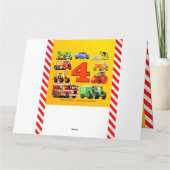 Carte Joyeux 4e anniversaire Camions de construction (Dos)